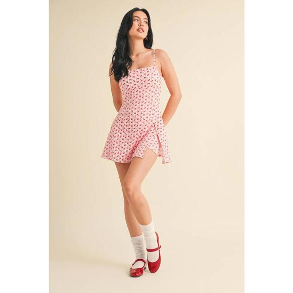 Cherry Gingham Print A-Line Mini Dress by Kimberly C - Picture 2 of 16